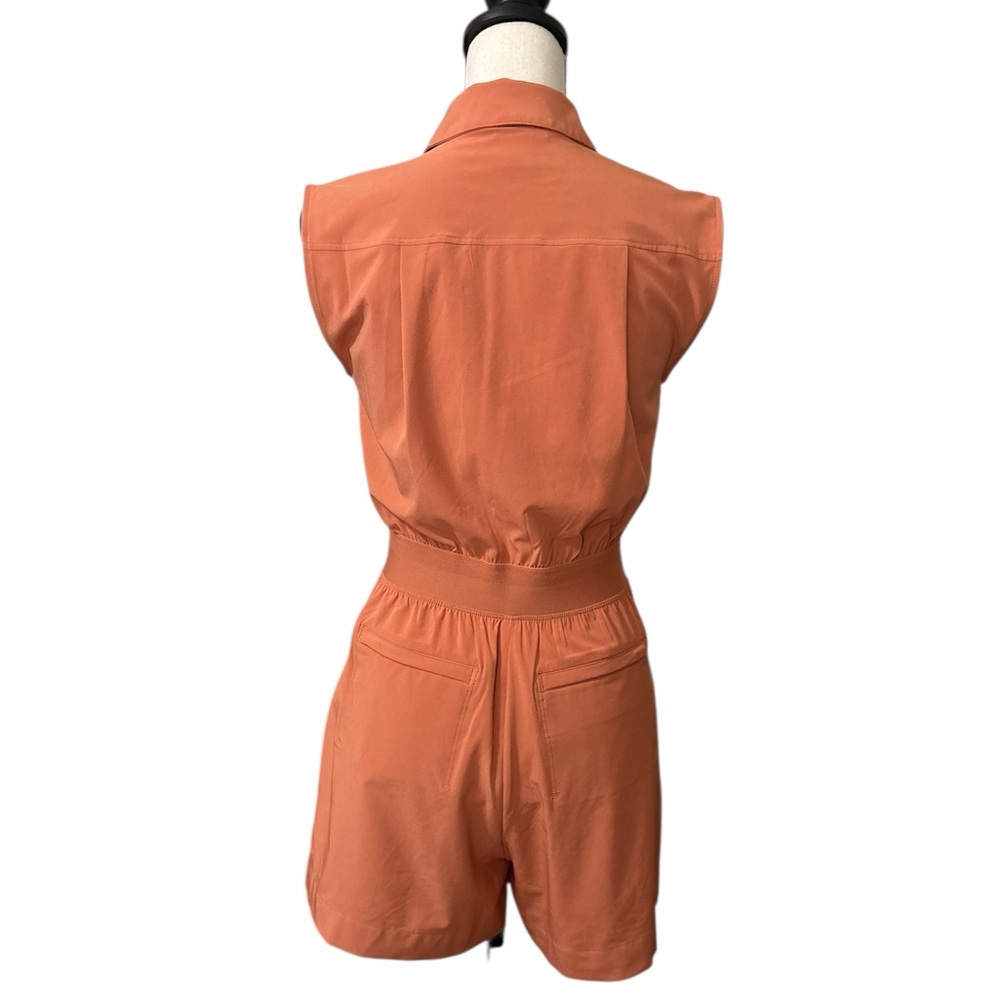 Athleta Sleeveless Collared Romper in Terracotta Orange - Picture 8 of 13